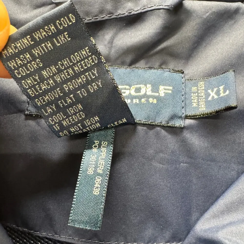 Polo Golf Jacket Mens XL Blue 1/4 Zip Pullover WELLS FARGO CHAMPIONSHIP +Pockets